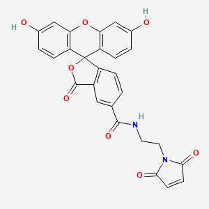 N-(2-(2,5-Dioxo-2,5-dihydro-1H-pyrrol-1-yl)ethyl)-3',6'-dihydroxy-3-oxo-3H-spiro[isobenzofuran-1,9'-xanthene]-5-carboxamide chemical structure (CAS 787632-00-2)