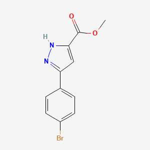 Methyl 3-(4-bromophenyl)-1H-pyrazole-5-carboxylate chemical structure (CAS 78842-74-7)