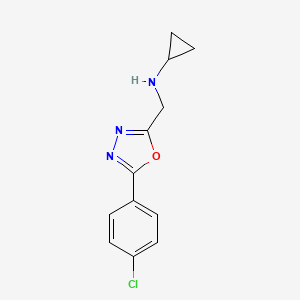 N-((5-(4-Chlorophenyl)-1,3,4-oxadiazol-2-yl)methyl)cyclopropanamine chemical structure (CAS 790232-33-6)
