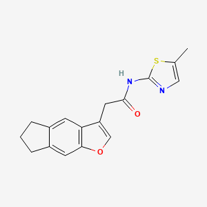 2-(6,7-Dihydro-5H-indeno[5,6-b]furan-3-yl)-N-(5-methylthiazol-2-yl)acetamide chemical structure (CAS 790245-61-3)