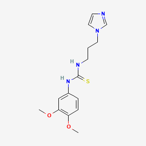 1-(3-(1H-Imidazol-1-yl)propyl)-3-(3,4-dimethoxyphenyl)thiourea chemical structure (CAS 790663-33-1)