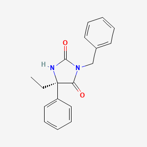 (R)-3-Benzyl-5-ethyl-5-phenylimidazolidine-2,4-dione chemical structure (CAS 790676-41-4)