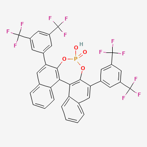 (R)-3,3'-Bis[3,5-bis(trifluoromethyl)phenyl]-1,1'-binaphthyl-2,2'-diyl Hydrogen Phosphate chemical structure (CAS 791616-62-1)