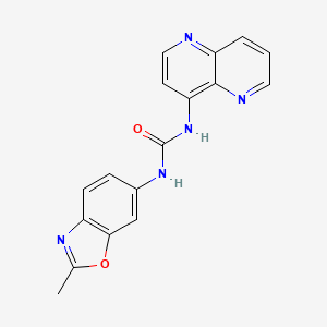 1-(2-Methylbenzo[d]oxazol-6-yl)-3-(1,5-naphthyridin-4-yl)urea chemical structure (CAS 792173-99-0)
