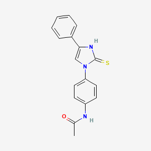N-(4-(4-Phenyl-2-thioxo-2,3-dihydro-1H-imidazol-1-yl)phenyl)acetamide chemical structure (CAS 79220-88-5)