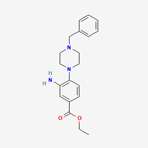Ethyl 3-amino-4-(4-benzylpiperazin-1-yl)benzoate chemical structure (CAS 792946-69-1)