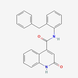 N-(2-Benzylphenyl)-2-oxo-1,2-dihydroquinoline-4-carboxamide chemical structure (CAS 792957-74-5)