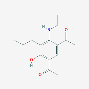 1,1'-(4-(Ethylamino)-6-hydroxy-5-propyl-1,3-phenylene)bis(ethan-1-one) chemical structure (CAS 79324-51-9)
