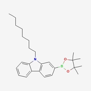 9-Octyl-2-(4,4,5,5-tetramethyl-1,3,2-dioxaborolan-2-yl)-9H-carbazole chemical structure (CAS 793681-93-3)