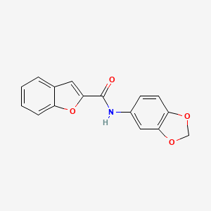 N-(Benzo[d][1,3]dioxol-5-yl)benzofuran-2-carboxamide chemical structure (CAS 793712-73-9)