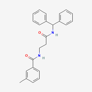 N-(3-(Benzhydrylamino)-3-oxopropyl)-3-methylbenzamide chemical structure (CAS 794579-71-8)
