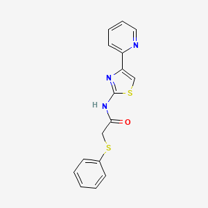 2-(Phenylthio)-N-(4-(pyridin-2-yl)thiazol-2-yl)acetamide chemical structure (CAS 794582-71-1)