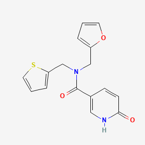 N-(Furan-2-ylmethyl)-6-hydroxy-N-(thiophen-2-ylmethyl)nicotinamide chemical structure (CAS 796055-86-2)