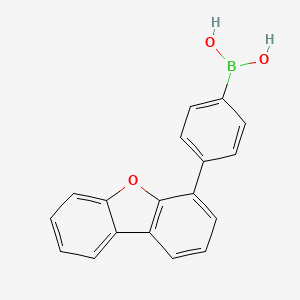 (4-(Dibenzo[b,d]furan-4-yl)phenyl)boronic acid chemical structure (CAS 796071-96-0)