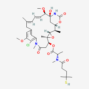 (14S,16S,32S,33S,2R,4S,10E,12E,14R)-86-Chloro-14-hydroxy-85,14-dimethoxy-33,2,7,10-tetramethyl-12,6-dioxo-7-aza-1(6,4)-oxazinana-3(2,3)-oxirana-8(1,3)-benzenacyclotetradecaphane-10,12-dien-4-yl N-(4-mercapto-4-methylpentanoyl)-N-methyl-L-alaninate chemical structure (CAS 796073-69-3)