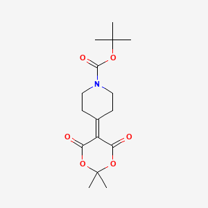 tert-Butyl 4-(2,2-dimethyl-4,6-dioxo-1,3-dioxan-5-ylidene)piperidine-1-carboxylate chemical structure (CAS 796113-35-4)