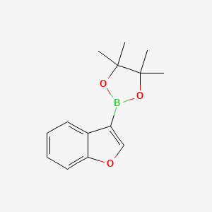 2-(Benzofuran-3-yl)-4,4,5,5-tetramethyl-1,3,2-dioxaborolane chemical structure (CAS 796851-30-4)