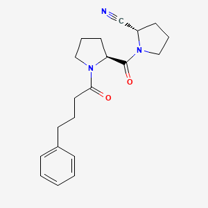 (S)-1-((4-Phenylbutanoyl)-L-prolyl)pyrrolidine-2-carbonitrile chemical structure (CAS 796874-99-2)