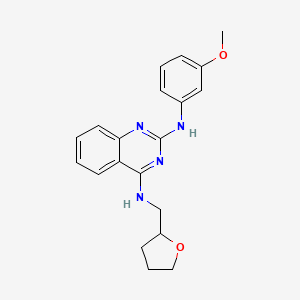 N2-(3-Methoxyphenyl)-N4-((tetrahydrofuran-2-yl)methyl)quinazoline-2,4-diamine chemical structure (CAS 796888-12-5)