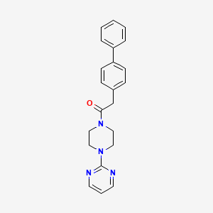 2-([1,1'-Biphenyl]-4-yl)-1-(4-(pyrimidin-2-yl)piperazin-1-yl)ethan-1-one chemical structure (CAS 796977-98-5)