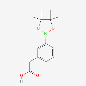 2-(3-(4,4,5,5-Tetramethyl-1,3,2-dioxaborolan-2-yl)phenyl)acetic acid chemical structure (CAS 797755-05-6)