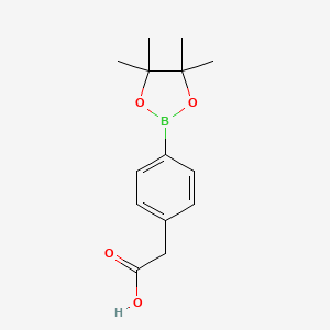 2-(4-(4,4,5,5-Tetramethyl-1,3,2-dioxaborolan-2-yl)phenyl)acetic acid chemical structure (CAS 797755-07-8)