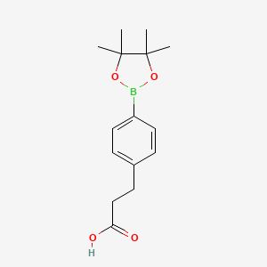 3-(4-(4,4,5,5-Tetramethyl-1,3,2-dioxaborolan-2-yl)phenyl)propanoic acid chemical structure (CAS 797755-11-4)