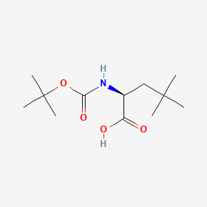 (S)-2-((tert-Butoxycarbonyl)amino)-4,4-dimethylpentanoic acid chemical structure (CAS 79777-82-5)