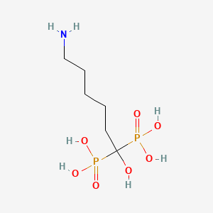 (6-Amino-1-hydroxyhexane-1,1-diyl)bis(phosphonic acid) chemical structure (CAS 79778-41-9)