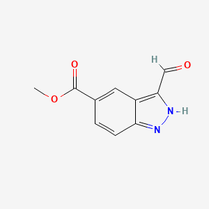 Methyl 3-formyl-1H-indazole-5-carboxylate chemical structure (CAS 797804-50-3)