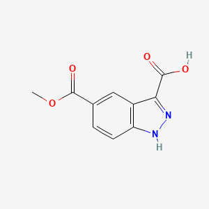 5-(Methoxycarbonyl)-1H-indazole-3-carboxylic acid chemical structure (CAS 797804-53-6)