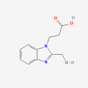 3-(2-(Hydroxymethyl)-1H-benzo[d]imidazol-1-yl)propanoic acid chemical structure (CAS 797806-58-7)