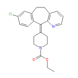 Ethyl 4-(8-chloro-5,6-dihydro-11H-benzo[5,6]cyclohepta[1,2-b]pyridin-11-ylidene)piperidine-1-carboxylate chemical structure (CAS 79794-75-5)