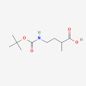 4-((tert-Butoxycarbonyl)amino)-2-methylbutanoic acid chemical structure (CAS 79799-26-1)
