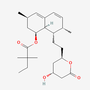 (1S,3R,7S,8S,8aR)-8-(2-((2R,4R)-4-Hydroxy-6-oxotetrahydro-2H-pyran-2-yl)ethyl)-3,7-dimethyl-1,2,3,7,8,8a-hexahydronaphthalen-1-yl 2,2-dimethylbutanoate chemical structure (CAS 79902-63-9)