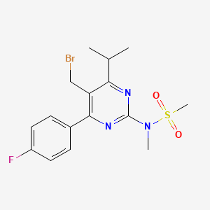N-[5-Bromomethyl-4-(4-fluorophenyl)-6-isopropylpyrimidine-2-yl]-N-methylmethane sulfonamide chemical structure (CAS 799842-07-2)