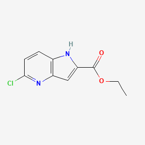 Ethyl 5-chloro-1H-pyrrolo[3,2-b]pyridine-2-carboxylate chemical structure (CAS 800401-62-1)