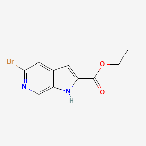 Ethyl 5-bromo-1H-pyrrolo-[2,3-c]-pyridine-2-carboxylate chemical structure (CAS 800401-70-1)