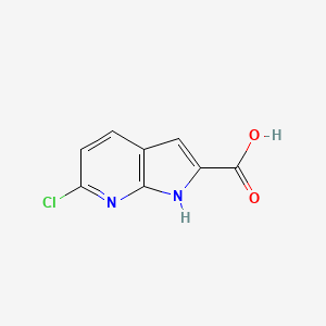 6-Chloro-1H-pyrrolo[2,3-b]pyridine-2-carboxylic acid chemical structure (CAS 800402-07-7)