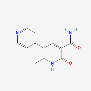 2-Methyl-6-oxo-1,6-dihydro-[3,4'-bipyridine]-5-carboxamide chemical structure (CAS 80047-24-1)