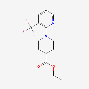 Ethyl 1-(3-(trifluoromethyl)pyridin-2-yl)piperidine-4-carboxylate chemical structure (CAS 801306-50-3)