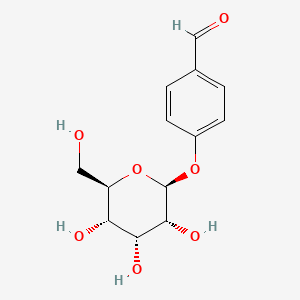 4-(((2S,3R,4R,5S,6R)-3,4,5-Trihydroxy-6-(hydroxymethyl)tetrahydro-2H-pyran-2-yl)oxy)benzaldehyde chemical structure (CAS 80154-34-3)