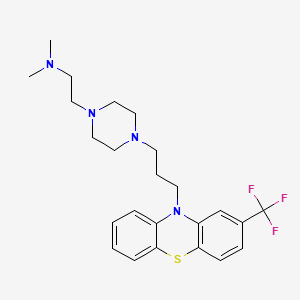 N,N-Dimethyl-2-(4-(3-(2-(trifluoromethyl)-10H-phenothiazin-10-yl)propyl)piperazin-1-yl)ethan-1-amine chemical structure (CAS 801991-87-7)