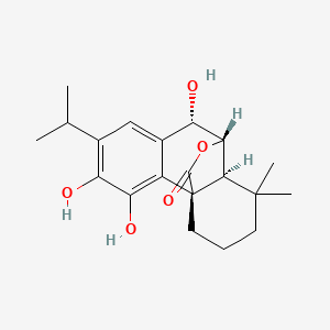 (4bR,8aS,9S,10S)-3,4,10-Trihydroxy-2-isopropyl-8,8-dimethyl-6,7,8,8a,9,10-hexahydro-5H-9,4b-(epoxymethano)phenanthren-12-one chemical structure (CAS 80225-53-2)