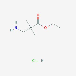Ethyl 3-amino-2,2-dimethylpropanoate hydrochloride chemical structure (CAS 80253-38-9)