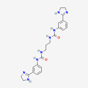 1,1'-(Propane-1,3-diyl)bis(3-(3-(4,5-dihydro-1H-imidazol-2-yl)phenyl)urea) chemical structure (CAS 802555-85-7)