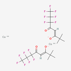 Bis(6,6,7,7,8,8,8-heptafluoro-2,2-dimethyl-3,5-octanedionate)copper(II) chemical structure (CAS 80289-21-0)
