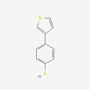 4-(Thiophen-3-yl)benzenethiol chemical structure (CAS 803730-82-7)