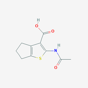 2-Acetamido-4H,5H,6H-cyclopenta[b]thiophene-3-carboxylic acid chemical structure (CAS 80414-37-5)