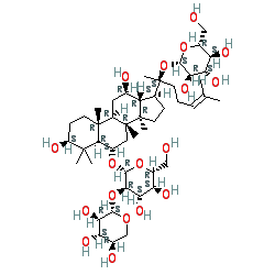 (2S,3R,4S,5S,6R)-2-(((S)-2-((3S,5R,6S,8R,9R,10R,12R,13R,14R,17S)-6-(((2R,3R,4S,5S,6R)-4,5-Dihydroxy-6-(hydroxymethyl)-3-(((2S,3R,4S,5R)-3,4,5-trihydroxytetrahydro-2H-pyran-2-yl)oxy)tetrahydro-2H-pyran-2-yl)oxy)-3,12-dihydroxy-4,4,8,10,14-pentamethylhexadecahydro-1H-cyclopenta[a]phenanthren-17-yl)-6-methylhept-5-en-2-yl)oxy)-6-(hydroxymethyl)tetrahydro-2H-pyran-3,4,5-triol chemical structure (CAS 80418-24-2)